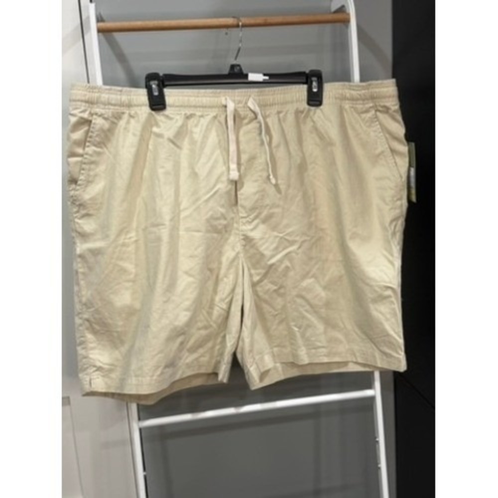 Goodfellow & Co Men XXL Khaki Tan Pull-On Shorts 7" Inseam Cotton NWT Lounge